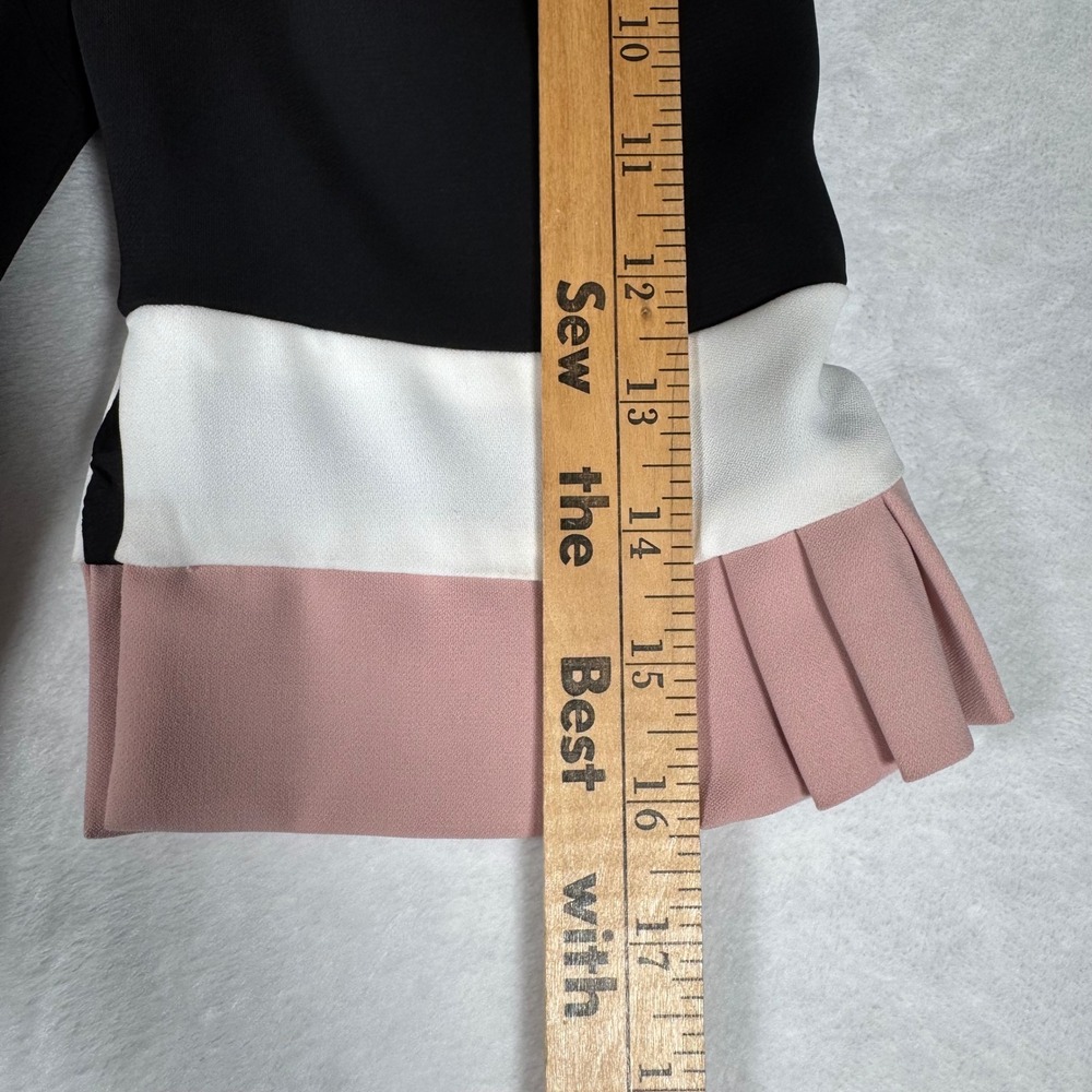 Camilyn Beth Black Colorblock‎ Pleated Sleeve Shift Dress Womens 14* | Mod - Picture 12 of 14